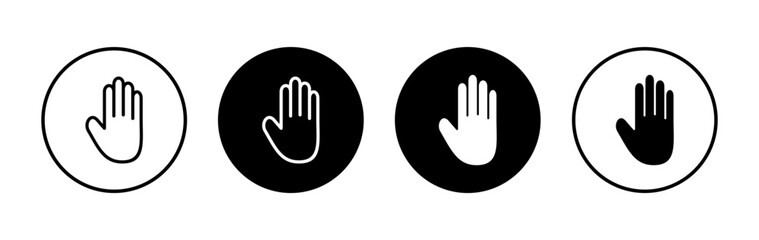 Hand icon symbol for apps and websites. hand sign and symbol. palm