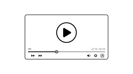 Play button on digital media player interface ready for action