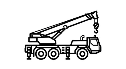 Outlined crane silhouette
