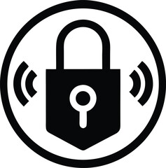 Audio lock vector icon.
