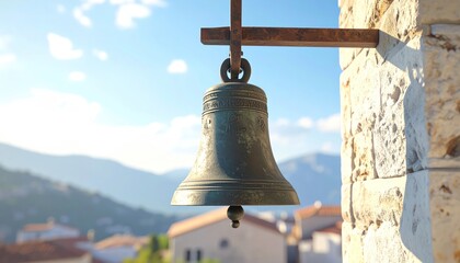 Fototapeta premium Antique bell outdoor setting