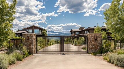 High-performance automated gate featuring weatherproof materials and seamless operation