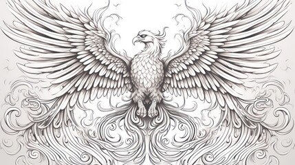 Majestic phoenix illustration