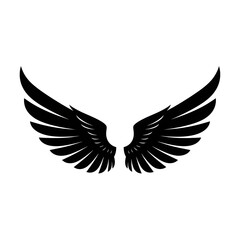 Obraz premium Wings Spreading Black and White Symbol or Tattoo Design