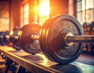 close-up shot of gym equipment, detailed shot of weights