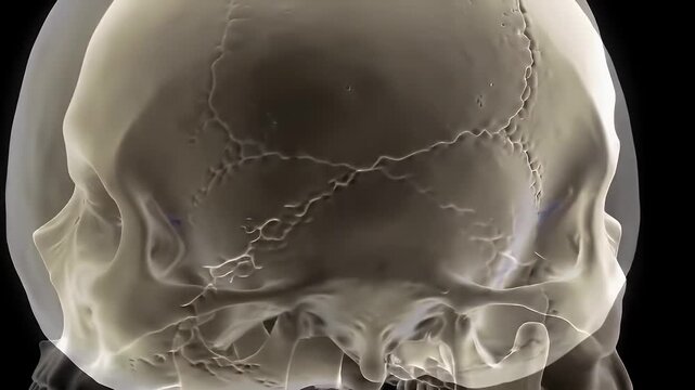 Human Skull 3D Model Side View.