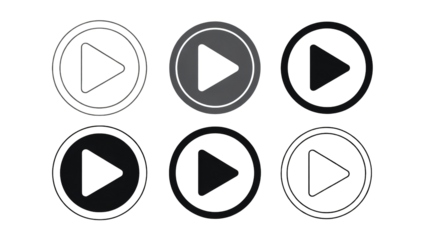 Modern play button icons for digital media and UI design