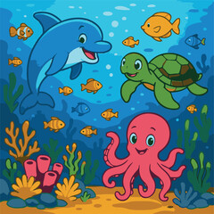cartoon pictures of sea animals