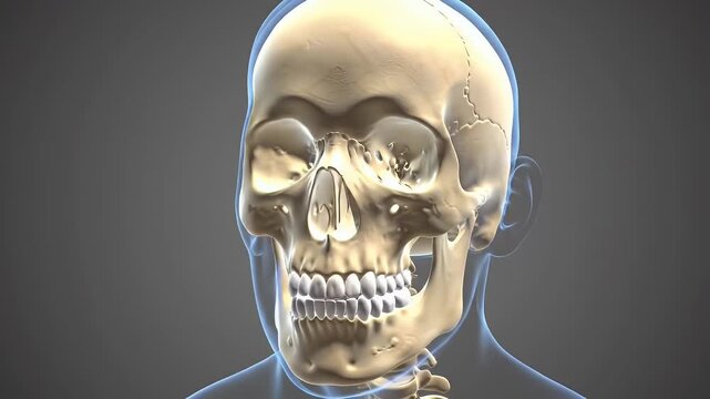 Human Skull Anatomy with Side View.
