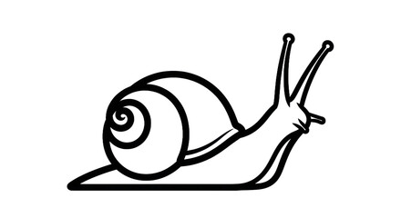 Simple snail outline illustration