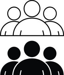 Group of people icon illustration, teamwork and community symbol, business organization concept, leadership, collaboration, corporate communication, social connection, diversity, unity, support