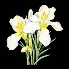 Fototapeta premium an AI Image Generator, Elegant Illustration of Freesia Flowers