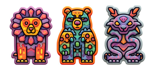 Fototapeta premium Colorful Animal Illustrations in Unique Artistic Styles for Creative Use