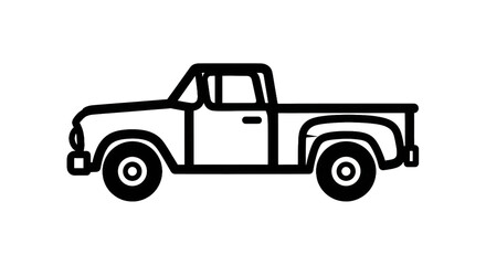 Obraz premium Vintage pickup truck outline