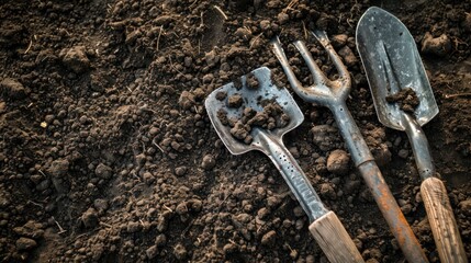 Garden Tools on Soil