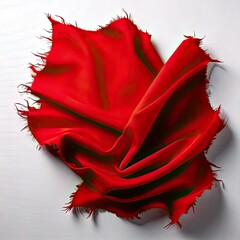 Red fabric draped, textured folds