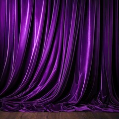 Deep purple velvet stage curtains