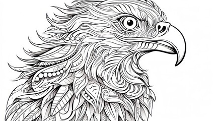 Ornate eagle head drawing