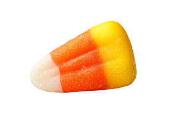 a candy corn on a white background