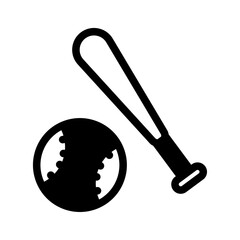 Baseball Bat & Ball Line Icon of Professional Sports Icon Set