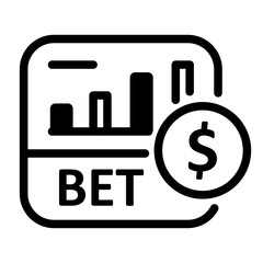 Betting Analytics Line Icon of Sports Betting Icon Set