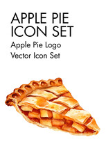 Apple pie Logo vector Icon set 
