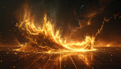 Abstract Financial Growth and Market Surge.