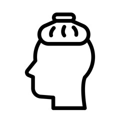 Head Protection Line Icon of Sports Injuries Icon Set