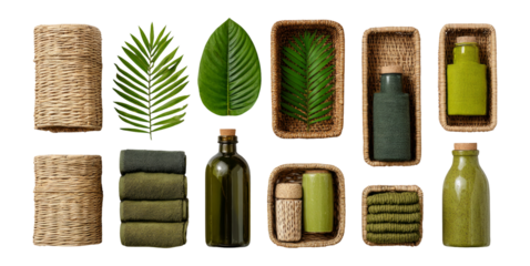 Stylish Green Home Decor Elements with Natural Textures and Fresh Aesthetic Appeal