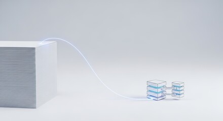 Seamless data transfer connecting servers with efficient cloud network, modern design for technology solutions