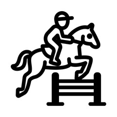 Eventing Line Icon of Equestrian Sports Icon Set
