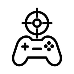 AR Target Shooter Line Icon of Augmented Reality Games Icon Set