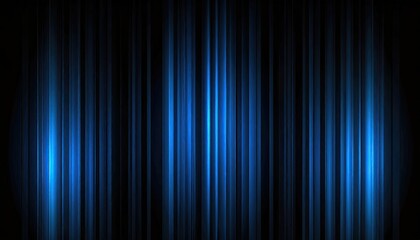 Dark stage curtains with vibrant blue light streaks