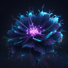 Obraz premium Glowing neon flower design