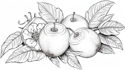 Fruit arrangement illustration