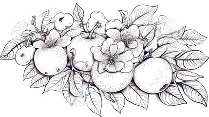 Fruit arrangement illustration