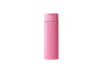 a pink bottle with a lid on a white background