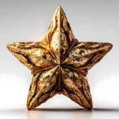 ✨ 3D Realistic Golden Star Isolated on Transparent Background | Luxury Shiny Gold Star Icon