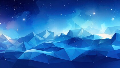 Abstract geometric background. Stars on a blue gradient background. 