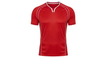 Red Sports Jersey Template Vneck Short Sleeves