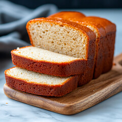 Slicing freshly baked bread at home kitchen culinary photography cozy ambiance close-up view baking inspiration