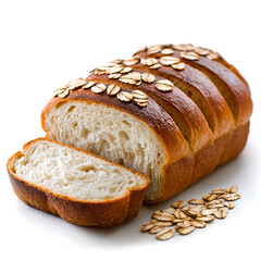 Baking fresh oatmeal bread kitchen food photography cozy environment close-up artisanal concept