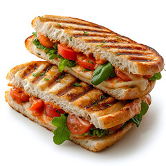 Delicious grilled vegetarian sandwich kitchen food photography bright setting close-up culinary art