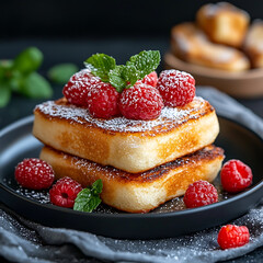 Indulgent dessert creation kitchen food photography cozy atmosphere close-up view culinary delight