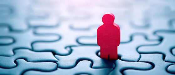 Standing Out: Red Figure on Jigsaw Puzzle