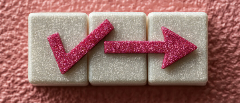 Progression: Check Mark to Arrow Transition, Business Growth