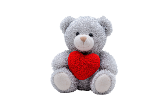a teddy bear holding a red heart