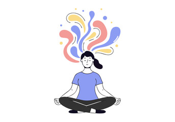 Mindfulness meditation brings clarity and inner peace feeling relaxed