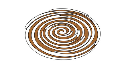 A minimalist illustration of a swirling coffee design on a white background, celebrating International Coffee Day with warm brown tones.