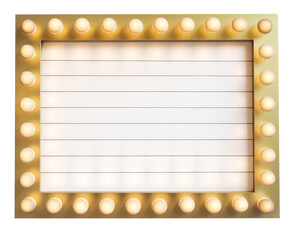 marquee light box frame with blank white space
